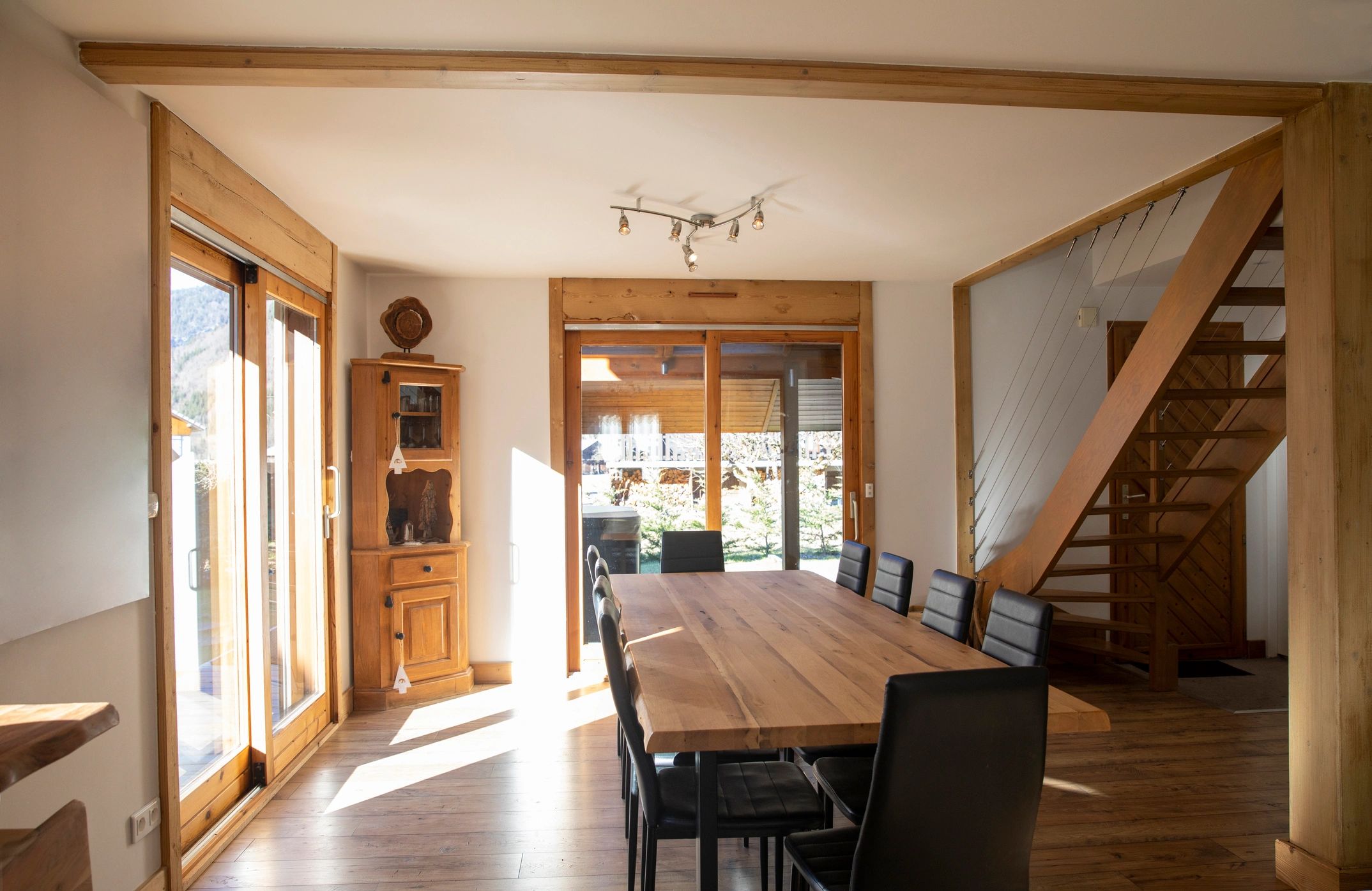 Well-staged dining and living area in a residential interior